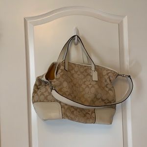 Coach Tan and Cream Bag